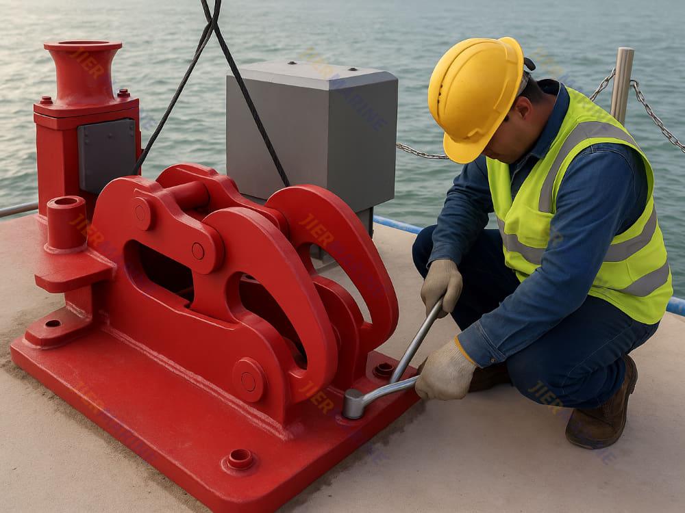 instalação de gancho de liberação rápida