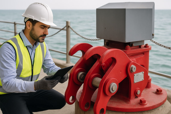 inspeção de gancho de liberação rápida